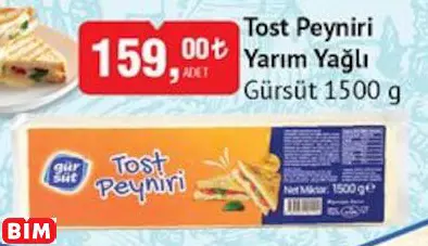 GÜRSÜT TOST PEYNİRİ YARIM YAĞLI